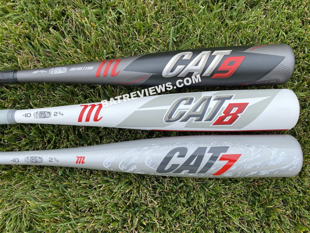 Marucci Cat 9 vs Cat 8 compared to Cat 7 Silver Bats